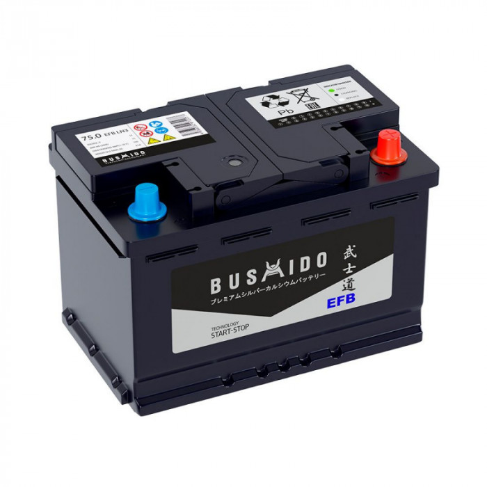 Аккумулятор BUSHIDO EFB L3 75R обр. пол. 720А 278x175x190