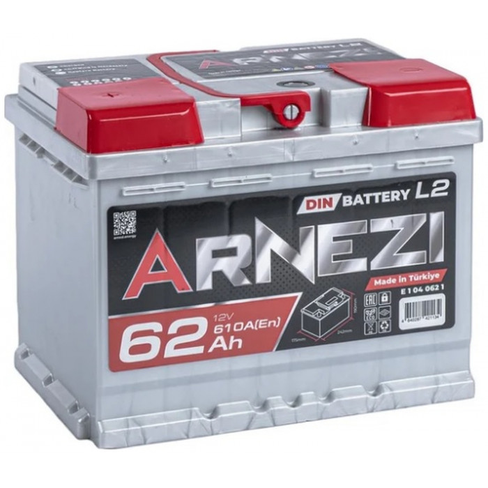 Автомобильный аккумулятор Arnezi DIN SMF 62L+ L2 EN 610А пр. пол. 242x175x190
