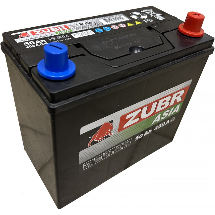 Автомобильный аккумулятор Zubr Ultra Asia 65B24L 50R+ 450А обр. пол. 238x128x220