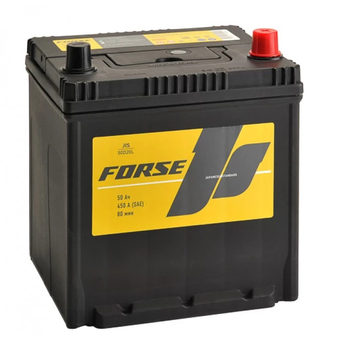 Аккумулятор FORSE (JIS) 50D20L 50R 450А обр. пол. 200x175x220