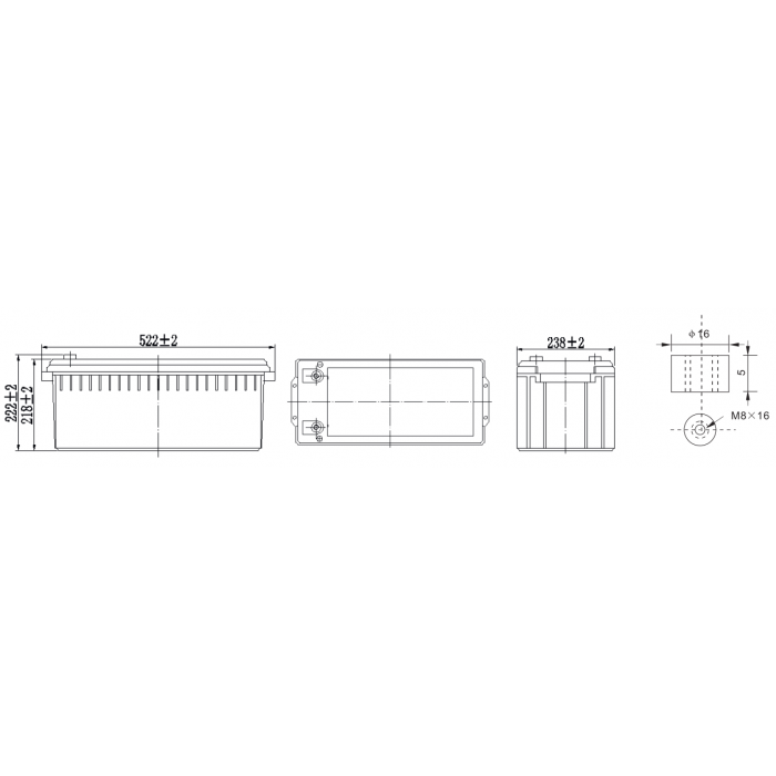 Аккумулятор WBR GPLG12-200