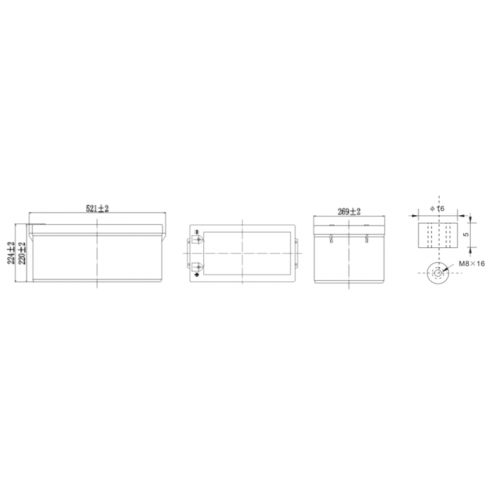 Аккумулятор WBR GPLG12-250