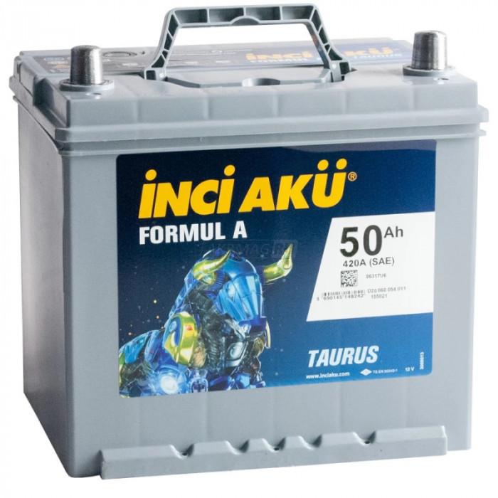 Аккумулятор INCI AKU Formul A Asia 50L прям. пол. 420А 207x172x220