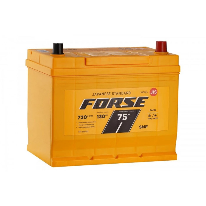 Аккумулятор FORSE 95D26L 75R обр. пол. 720A 260x175x220