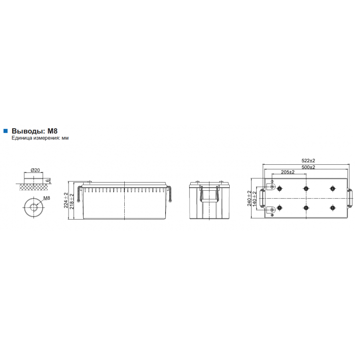 Аккумулятор Leoch LPG12-200