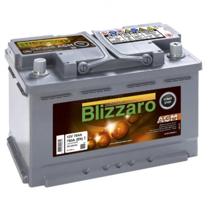 Аккумулятор BLIZZARO AGM 70R обр. пол. 760А 278x175x190 (L3 070 076 013)