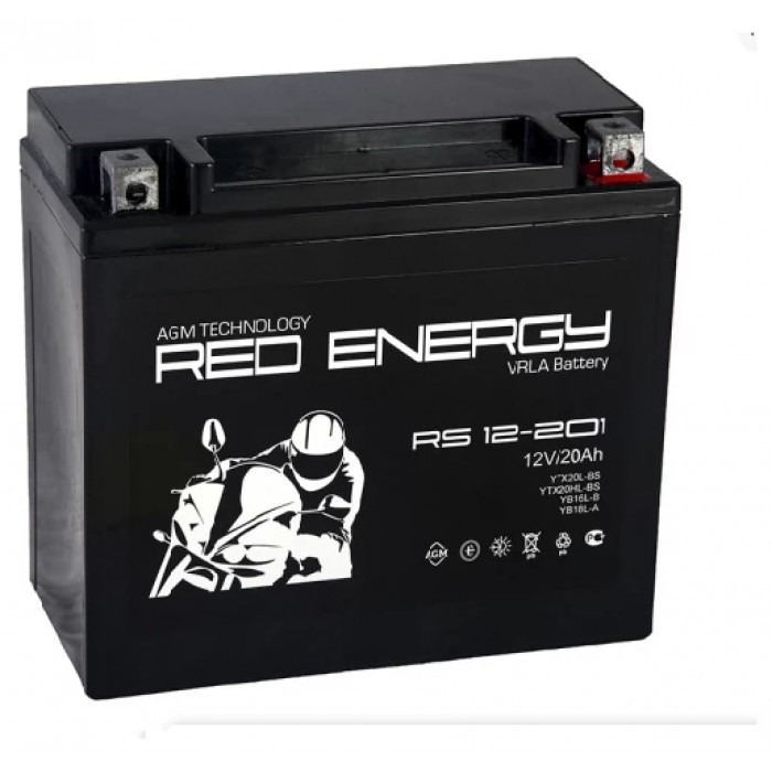 Аккумулятор Мото Red Energy RS12201 20Ач 270A обр. пол. 180х87х153 (YTX20L-BS, YTX20HL-BS)