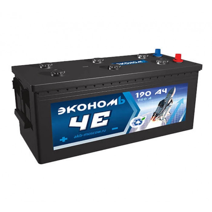 Аккумуляторная батарея Эконом Че 190 рус прям. пол. 1150A 513x220x200