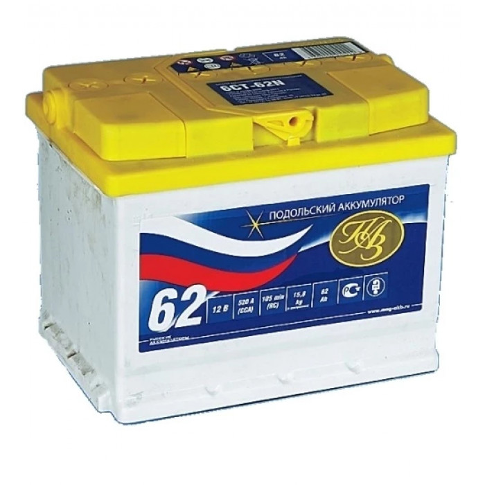 Аккумулятор ПАЗ 62R обр. пол. 480A 242х175х190