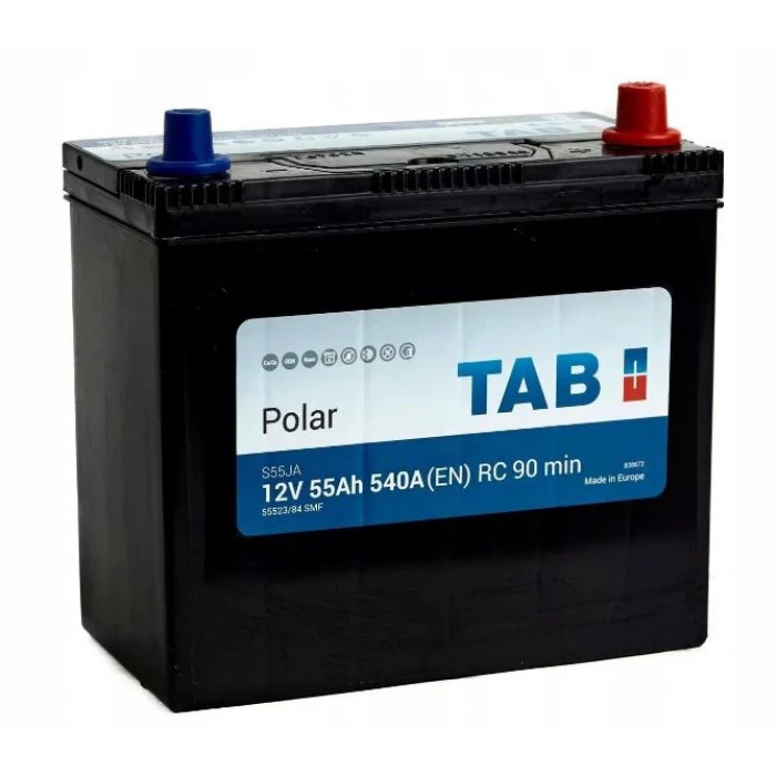 Аккумулятор TAB Polar Asia 55R обр. пол. тонк. кл. 490A 238x128x220