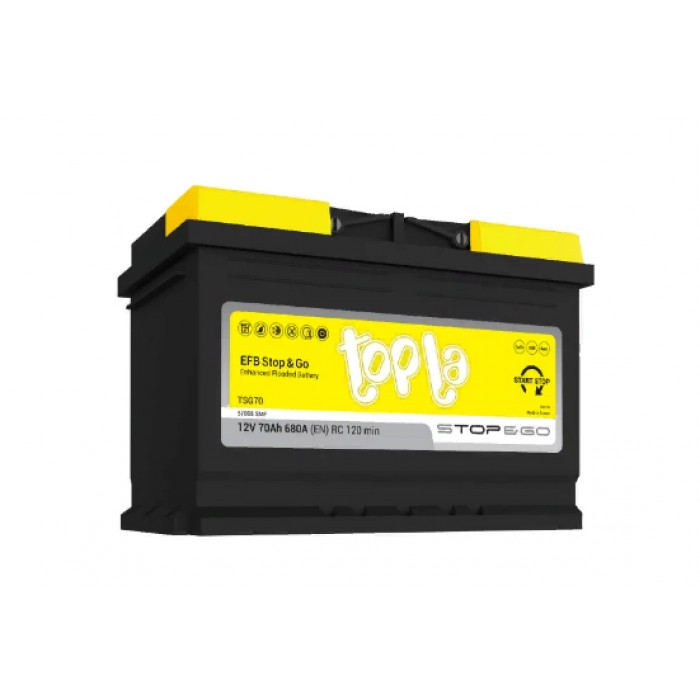 Аккумулятор Topla EFB STOP & GO 70R обр. пол. 760A 278x175x190
