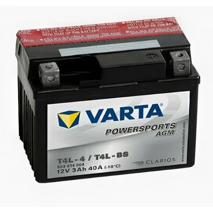 Аккумулятор Мото VARTA Powersports AGM 3Ач прям. пол. 30A 114x49x86 (YTR4A-BS)