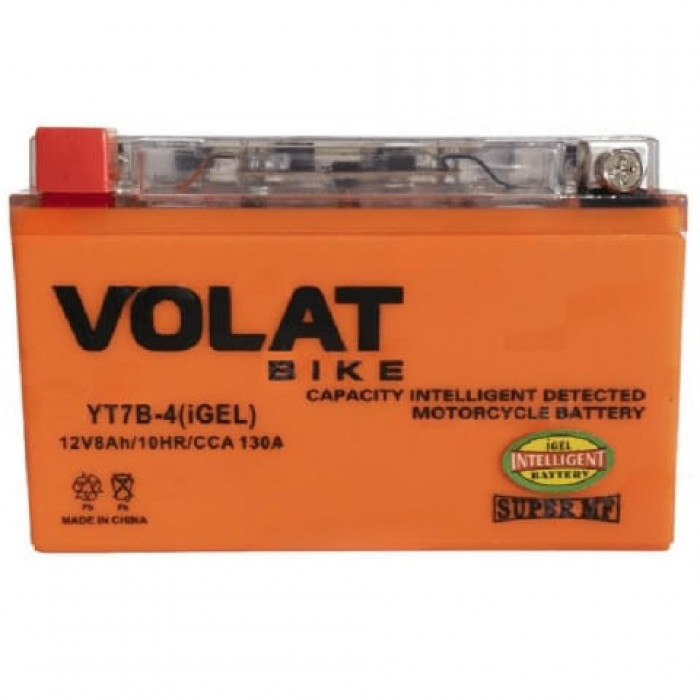 Аккумулятор для мототехники VOLAT iGEL YT7B-4 8Ач 130А прям. пол. 150x65x94 (EB7B-4, YT7B-BS)