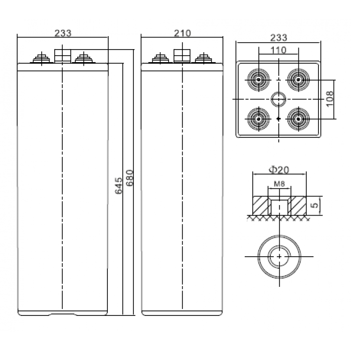 Аккумулятор WBR 10 OPzV 1000
