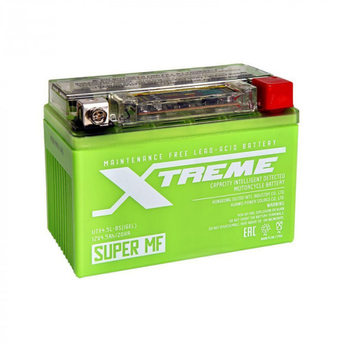 Аккумулятор Мото XTreme iGEL UTX4.5L-BS 4,5Ah 150A обр. пол. 114x71x86 (YTZ5S, YTZ4V, YTX4L-BS, YTX5L-BS)