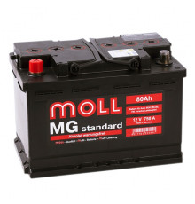Аккумулятор Moll MG Standard 80L 750A 276x175x190