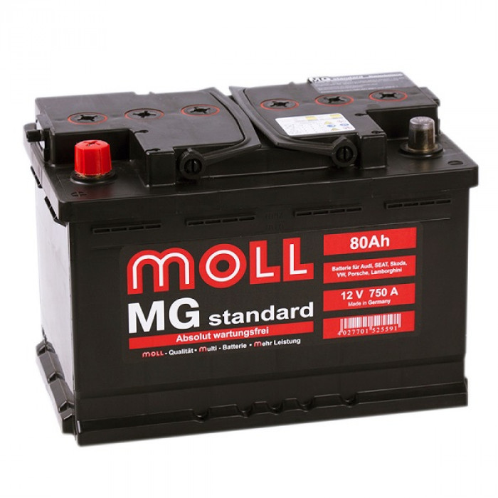 Аккумулятор Moll MG Standard 80L 750A 276x175x190