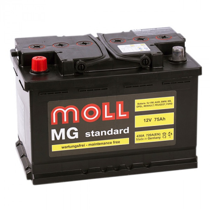 Аккумулятор Moll MG Standard 75L 720A 276x175x190