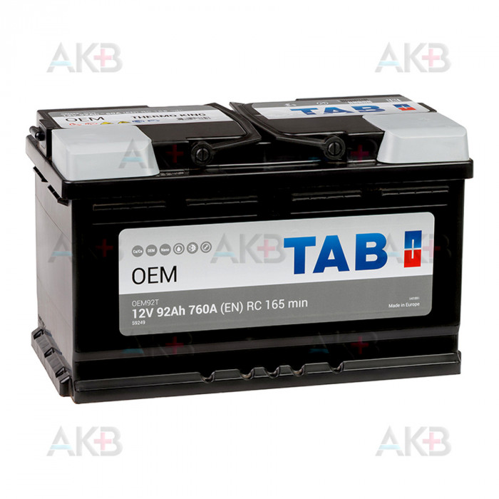 Аккумулятор TAB OEM 92 Ah 760A (315x175x190) OEM92T 59249 SMF VW