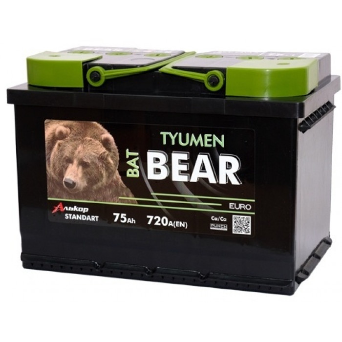 Аккумулятор Tyumen BatBear 6СТ-75 VLA 12V 75 Ач 720А прям пол. (276x175x190) ca/ca