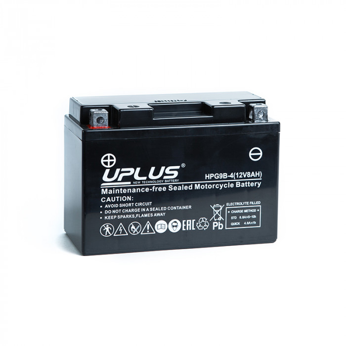Аккумулятор Uplus HPG9B-4 12V 8Ah 115А прям. пол. (149x70x105) Nano GEL