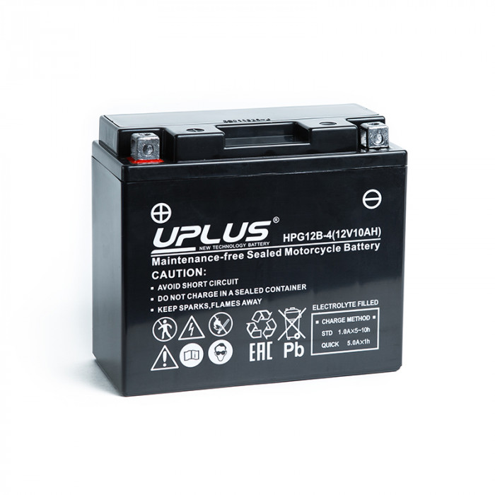 Аккумулятор Uplus HPG12B-4 12V 10Ah 175А прям. пол. (150x69x130) Nano GEL