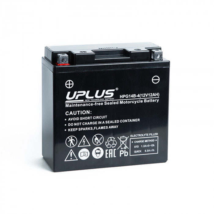 Аккумулятор Uplus HPG14-4 12V 12Ah 200А прям. пол. (150x87x145) Nano GEL