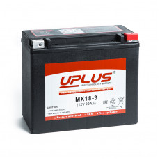 Аккумулятор Uplus MX18-3 12V 20Ah 340А обр. пол. (205x90x162) Power Sport