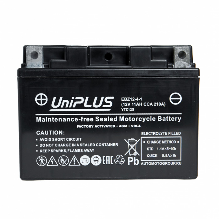 Аккумулятор Uplus EBZ12-4-1 12V 11Ah 210А прям.пол. (150x88x110) Super Start AGM