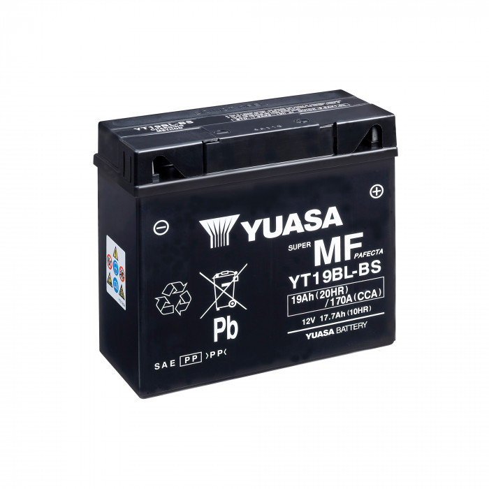 Аккумулятор Yuasa YT19BL-BS - 17.7 Ач 170А (185x81x170) обр. пол. AGM сухоз.