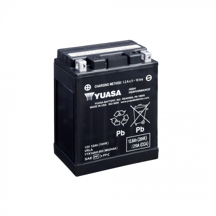 Аккумулятор Yuasa YTX14AH-BS 12V 12Ah 210А (136x91x180) прям. пол. AGM сухозаряж.