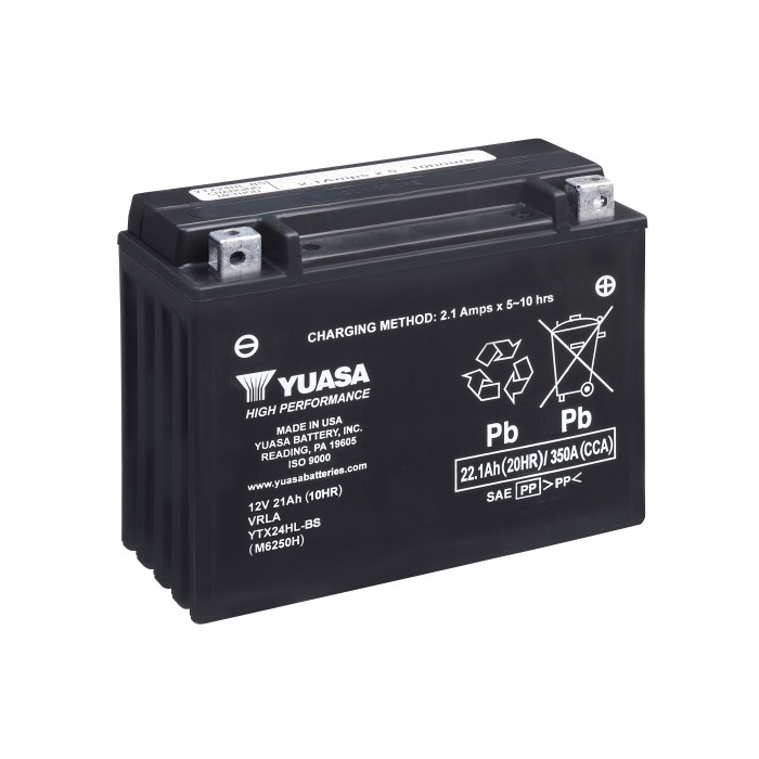 Аккумулятор Yuasa YTX24HL-BS - 21 Ач 350А (205x87x162) обр. пол. AGM сухозаряж.