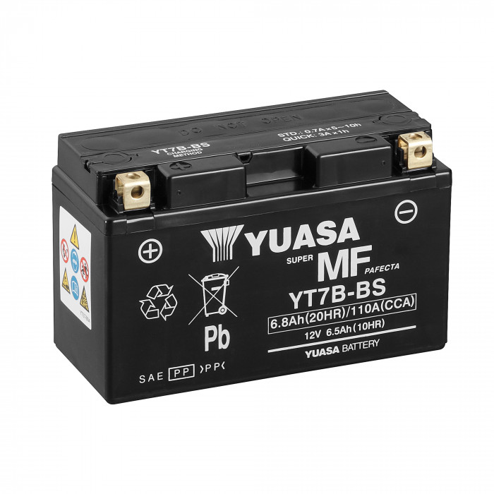 Аккумулятор Yuasa YT7B-BS - 6.8 Ач 110А (150x64x93) прям. пол. AGM сухозаряж.