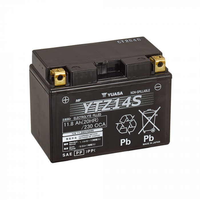 Аккумулятор Yuasa YTZ14S - 11,8 Ач 230А (150x87x110) прям. пол. AGM