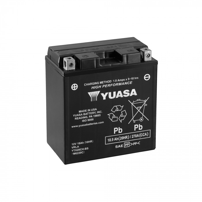 Аккумулятор Yuasa YTX20CH-BS - 18 Ач 270А (150x87x161) прям. пол. AGM сухозаряж.