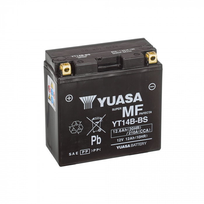 Аккумулятор Yuasa YT14B-BS - 12 Ач 210А (150x70x145) прям. пол. AGM сухоз.