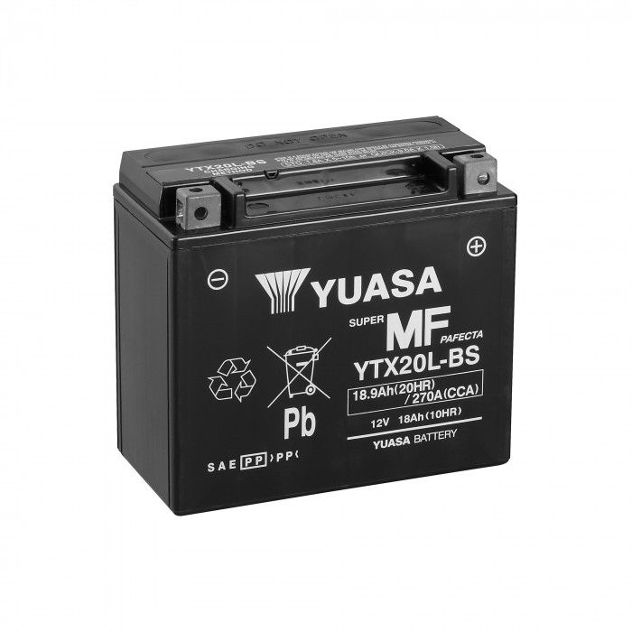 Аккумулятор Yuasa YTX20L-BS - 18 Ач 270А (177x89x157) обр. пол. AGM сухозаряж.