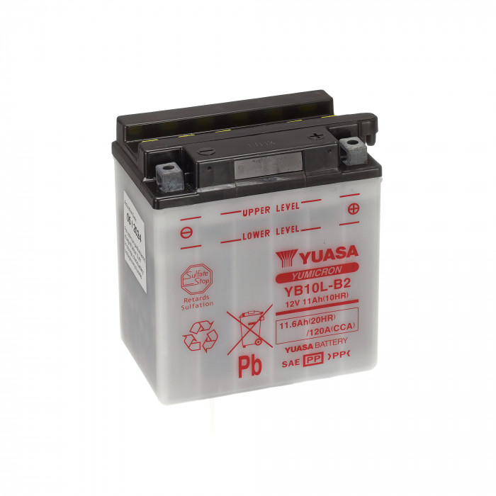 Аккумулятор Yuasa YB10L-B2 - 11.6 Ач 120A (135x90x145) обр. пол. Heavy Duty сухозаряж.