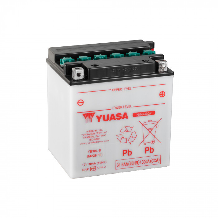 Аккумулятор Yuasa YB30L-B (DC) -30 Ач 300А (168х132х176) обр. пол. High Performance, Conventional