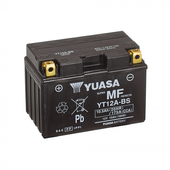 Аккумулятор Yuasa YT12A-BS - 10 Ач 175А (150x87x105) прям. пол. AGM сухоз.