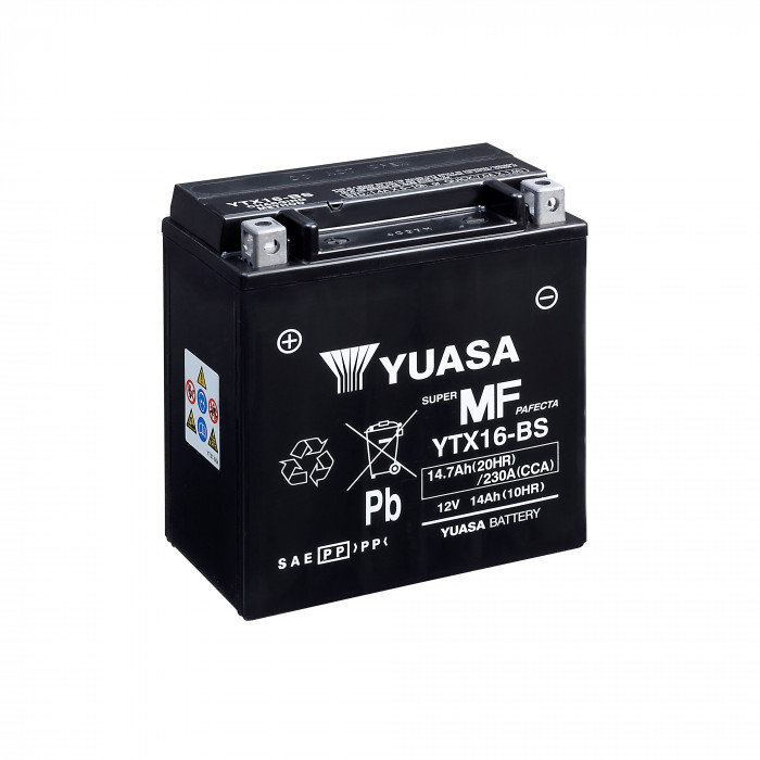Аккумулятор Yuasa YTX16-BS - 14 Ач 230А (150x87x161) прям. пол. AGM сухозаряж