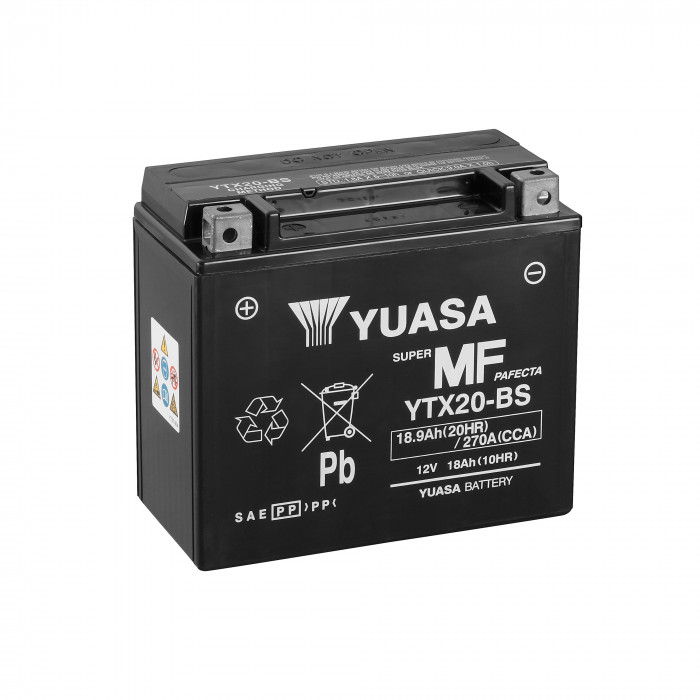 Аккумулятор Yuasa YTX20-BS - 18 Ач 270А (175x87x155) прям. пол. AGM сухозаряж.