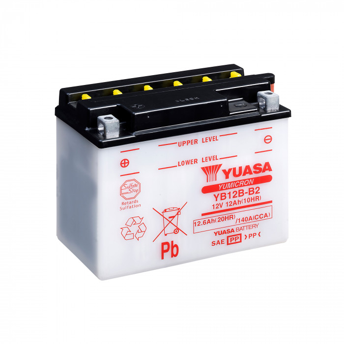 Аккумулятор Yuasa YB12B-B2 12V 12Ah 140A (160x90x130) прям. пол. Heavy Duty сухозаряж.