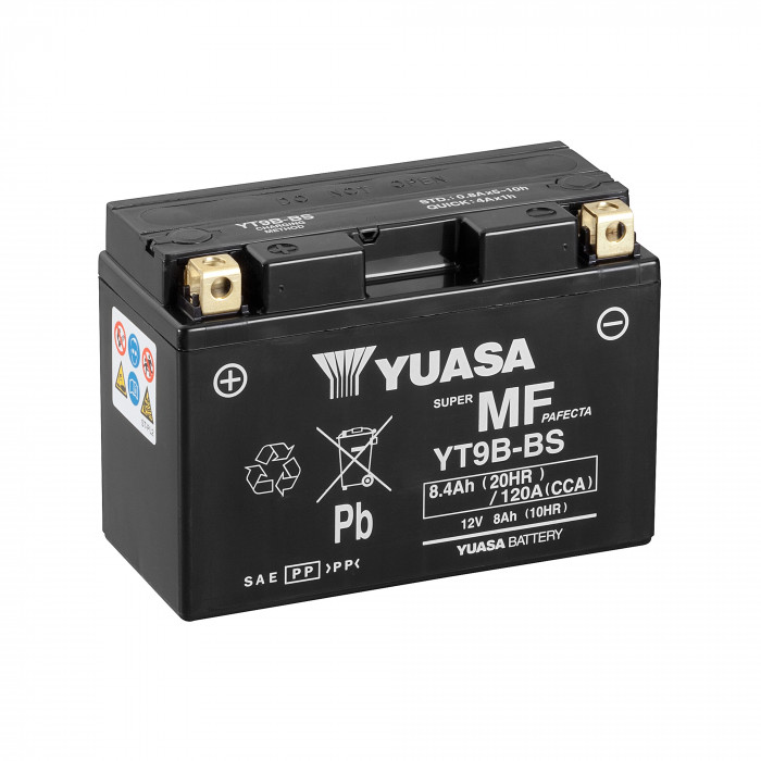 Аккумулятор Yuasa YT9B-BS - 8.4 Ач 120А (150x70x105) прям. пол. AGM сухозаряж.
