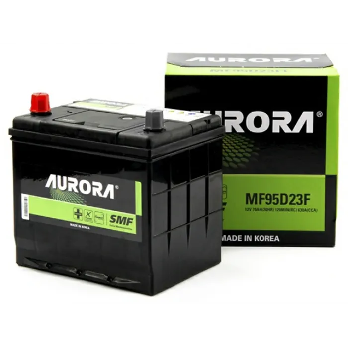 Аккумулятор автомобильный AURORA JIS MF95D23FR 70 Ач, 630A 630А пр. пол. 232x173x220