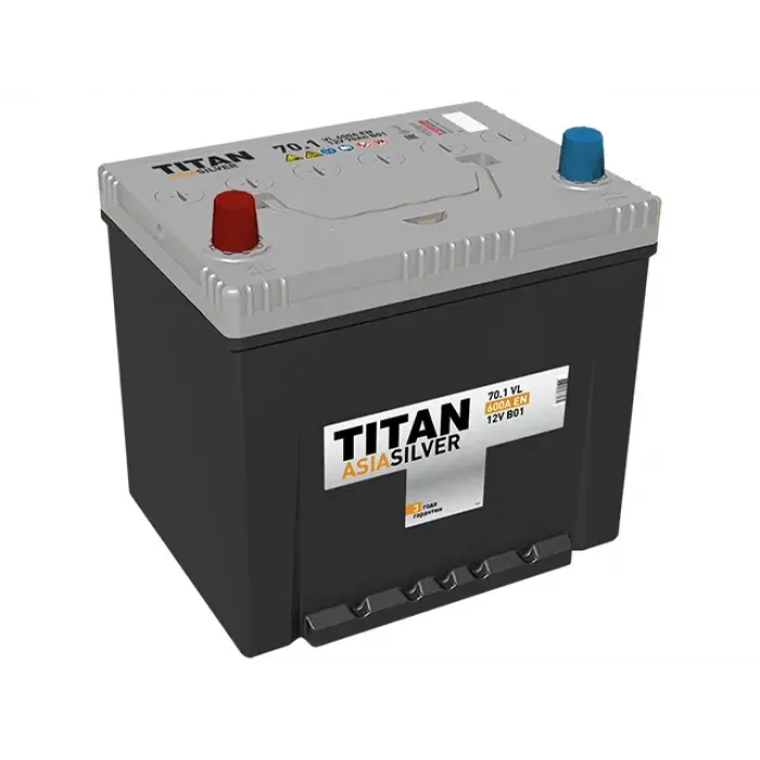 Аккумулятор автомобильный TITAN ASIA SILVER 70 Ач 600А пр. пол. 232x173x220