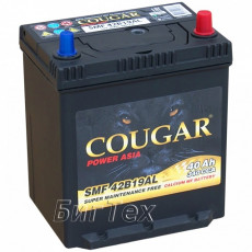 Аккумулятор автомобильный COUGAR SMF 42B19AL 40 Ач 340А обр. пол. 187x127x220