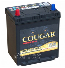 Аккумулятор автомобильный COUGAR SMF 42B19AR 40Ah (бортик) 340А пр. пол. 187x127x220