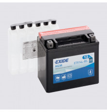 Аккумулятор Мото EXIDE AGM ETX14L-BS 12Ач 200A прям. пол. 150x87x145 (ETX14L-BS, YTX14L-BS)