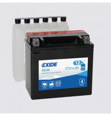 Аккумулятор Мото EXIDE AGM ETX14-BS 12Ач 200A прям. пол. 150x87x145 (YB14-BS, YTX14AH, YTX14AH-BS)